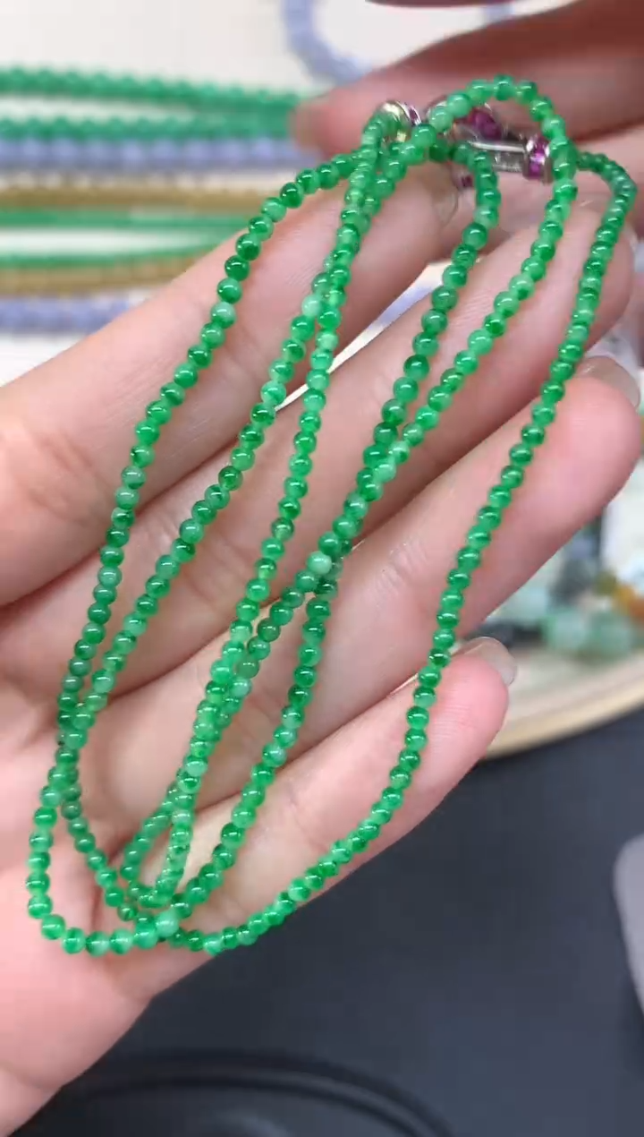 【闪购商品】翡翠项链未镶嵌珠链A448|6800