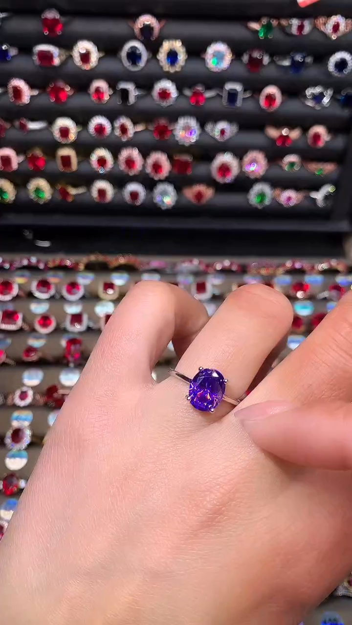 【闪购商品】水晶戒指银S925镶嵌紫水晶810