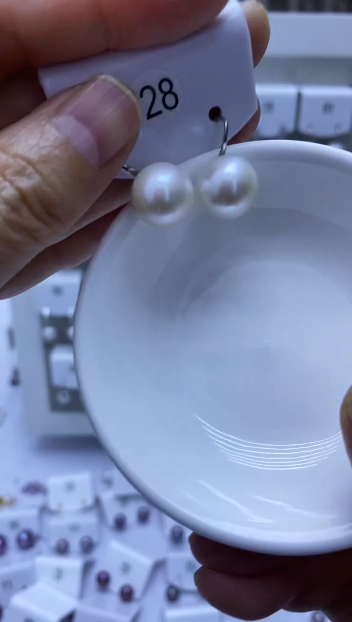 银S925镶嵌耳饰淡水珍珠28