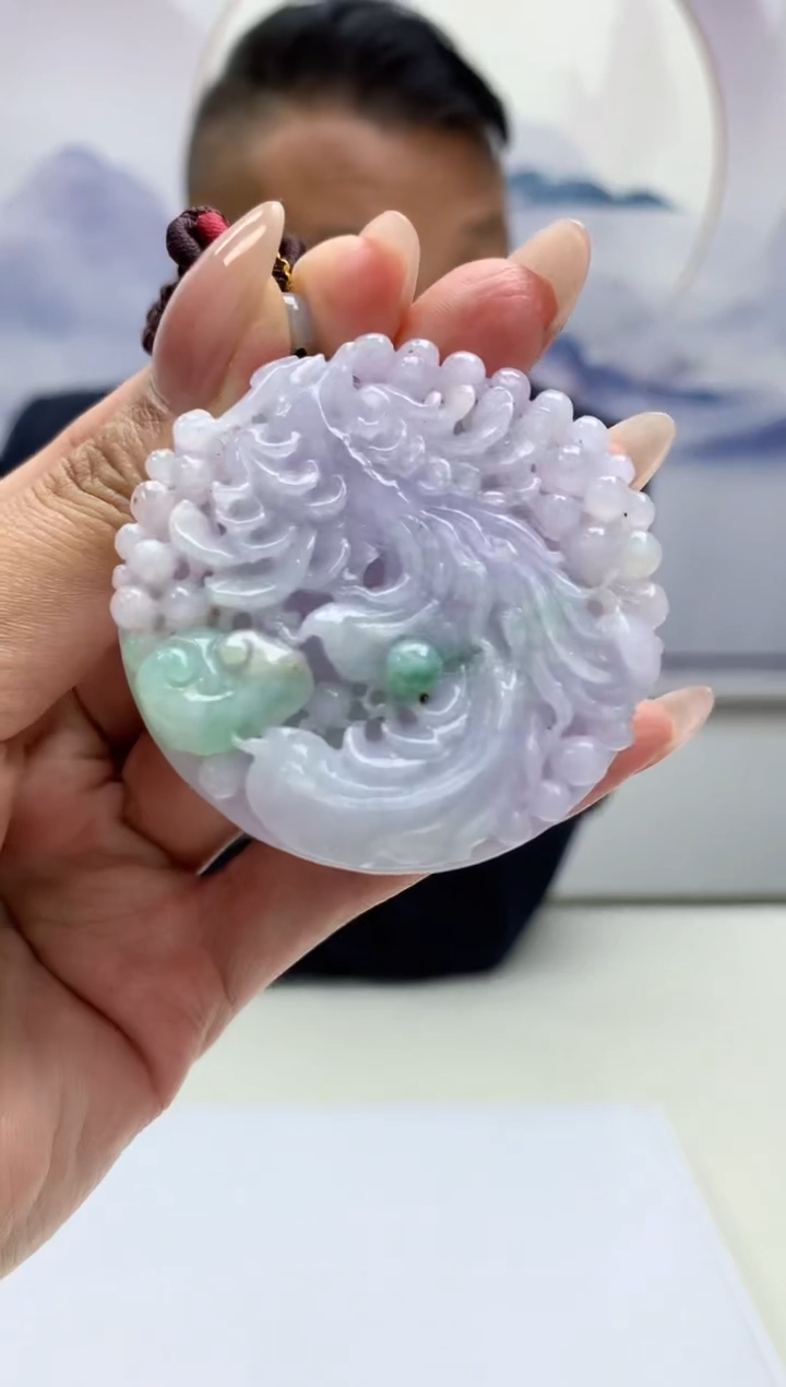 【闪购商品】定制翡翠未镶嵌4969MM-毛货挂件142