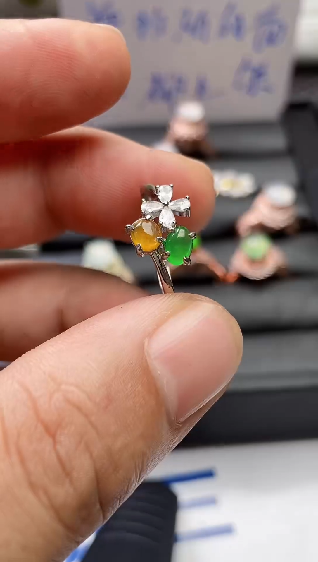 【闪购商品】翡翠戒指银S925镶嵌0000