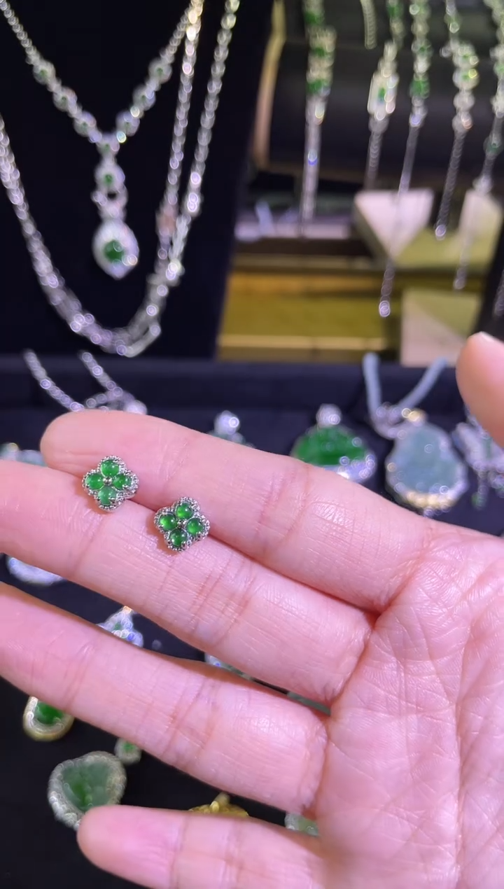 【闪购商品】翡翠耳饰未镶嵌翡翠耳钉
