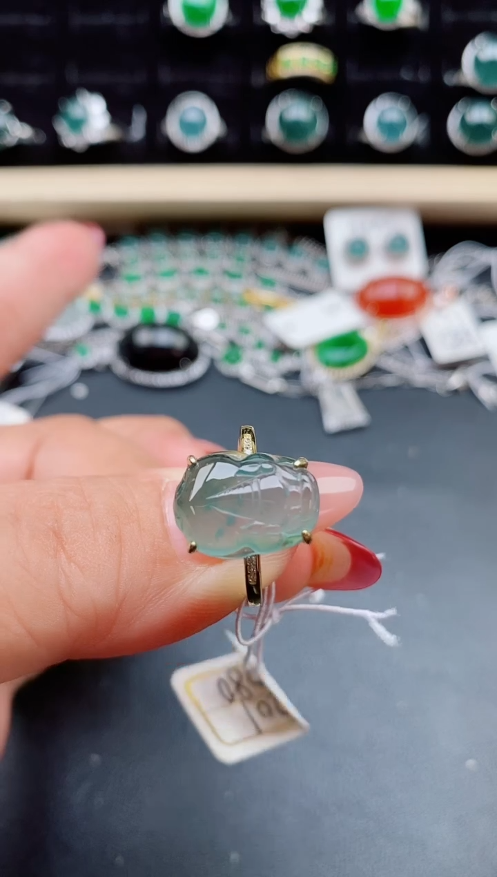 【闪购商品】翡翠戒指银S925镶嵌1321