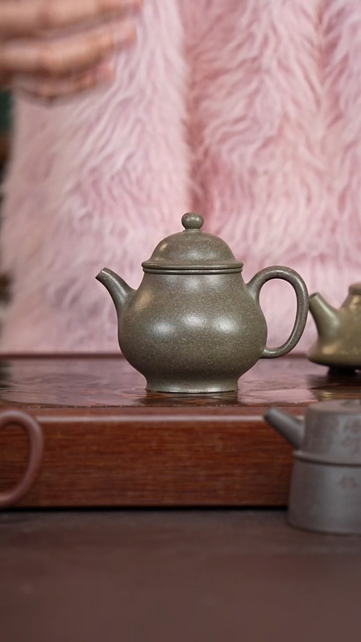 茶壶紫砂95纯蟹壳青高潘-