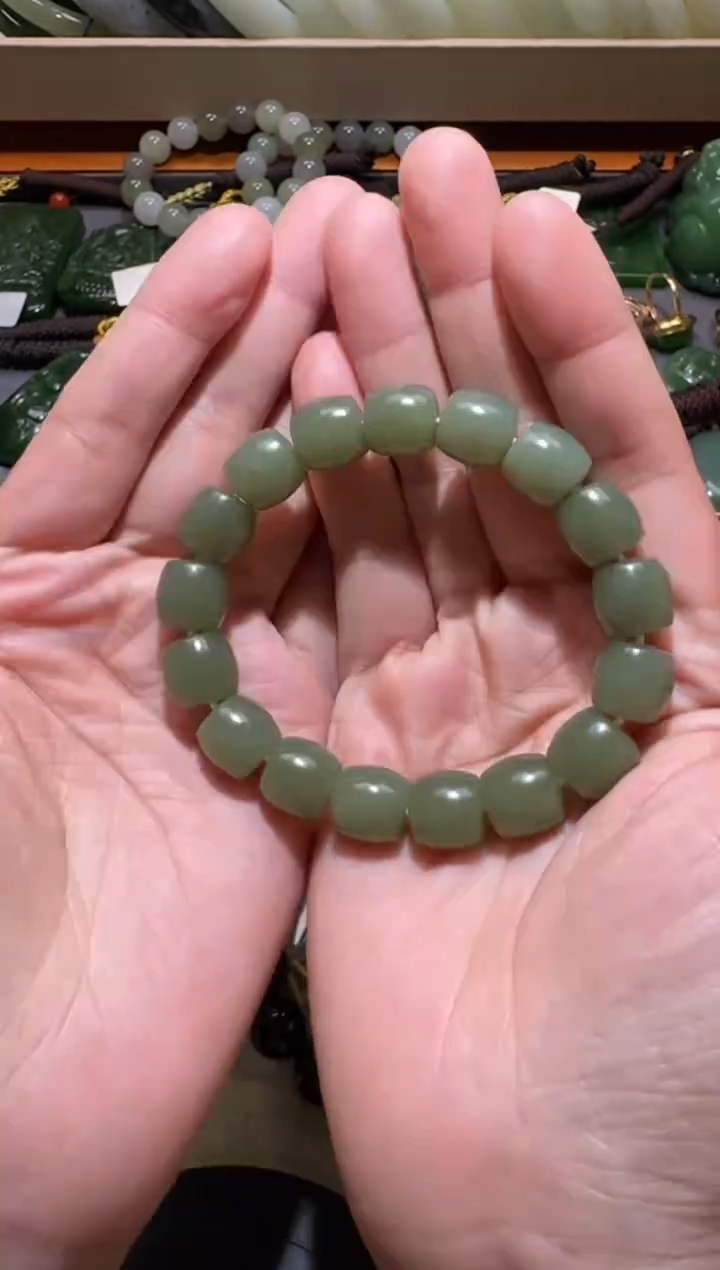 【闪购商品】和田玉手串未镶嵌天然和田玉若羌青黄口手串