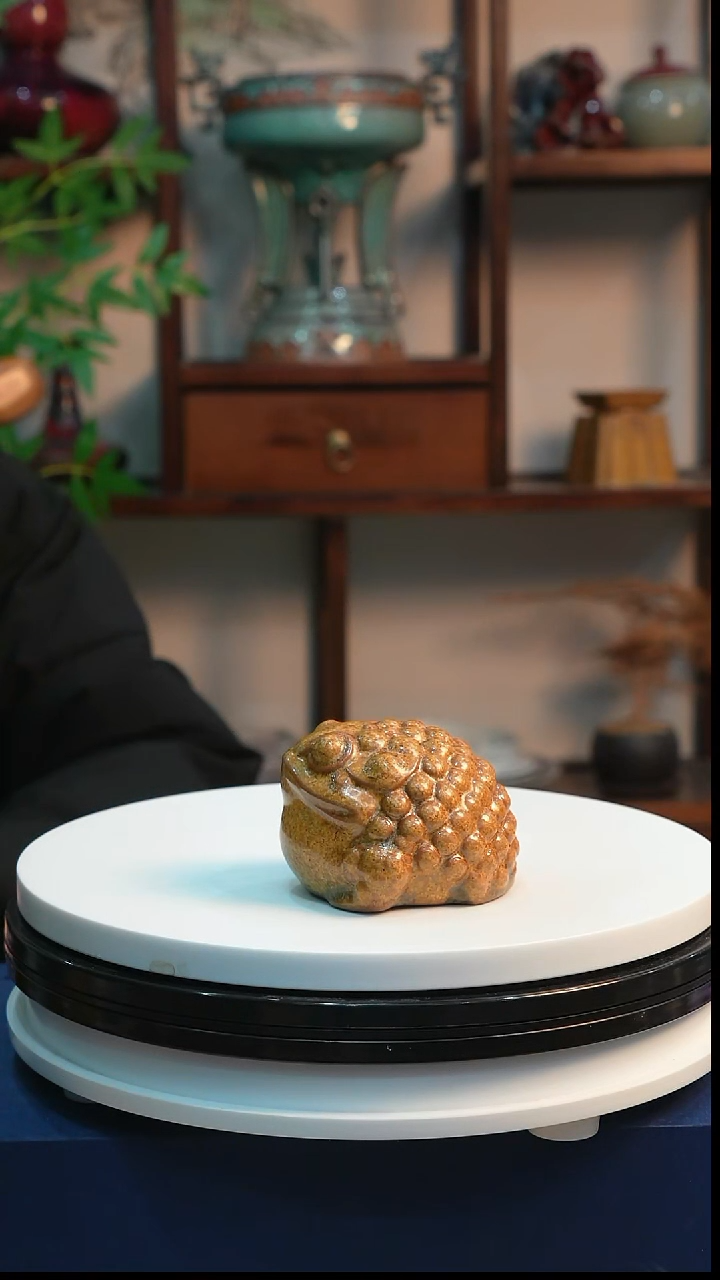 钧瓷黄金釉金蟾摆件