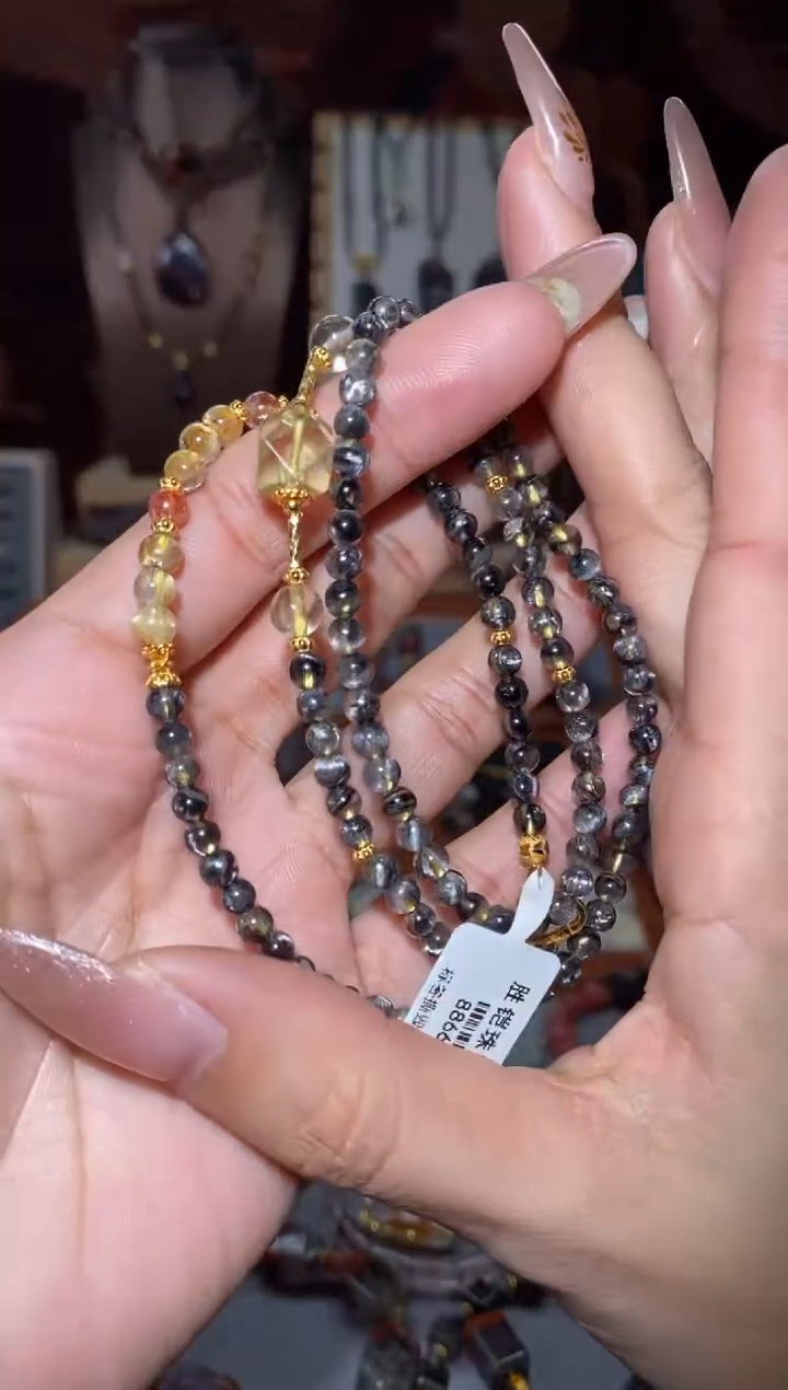 【闪购商品】水晶万能链未镶嵌黑银钛