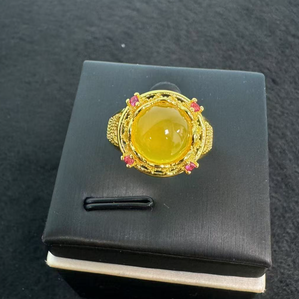 【刘少文】甜黄玛瑙戒指-MT-A034