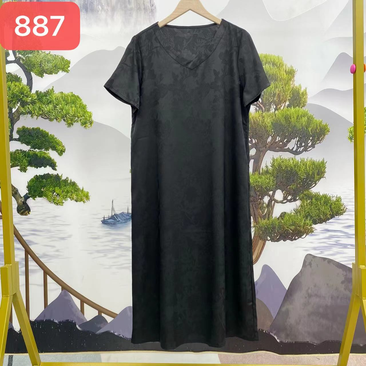 887-20女士新款气质连衣裙（黑色）