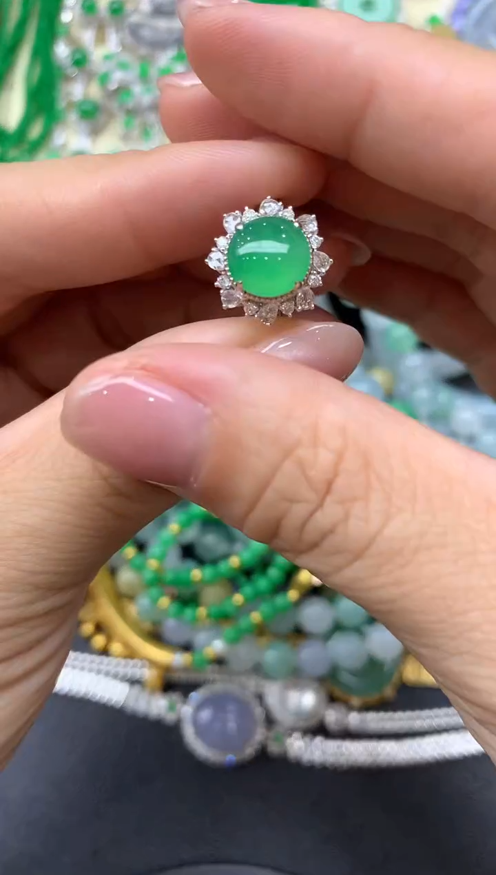 【闪购商品】翡翠戒指18K金镶嵌593中国好珍宝