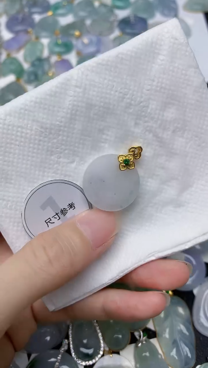 翡翠银S925镶嵌颈饰天然A货翡翠