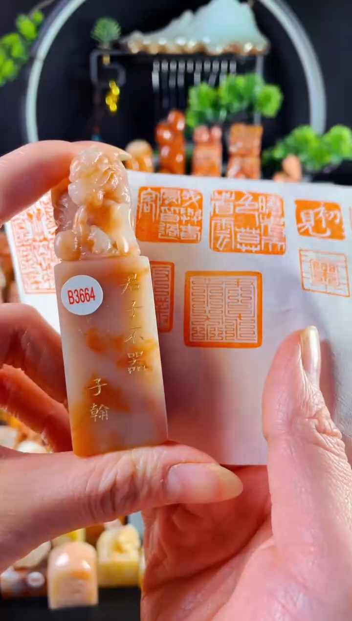 老挝石印石手工篆刻《君子不器》