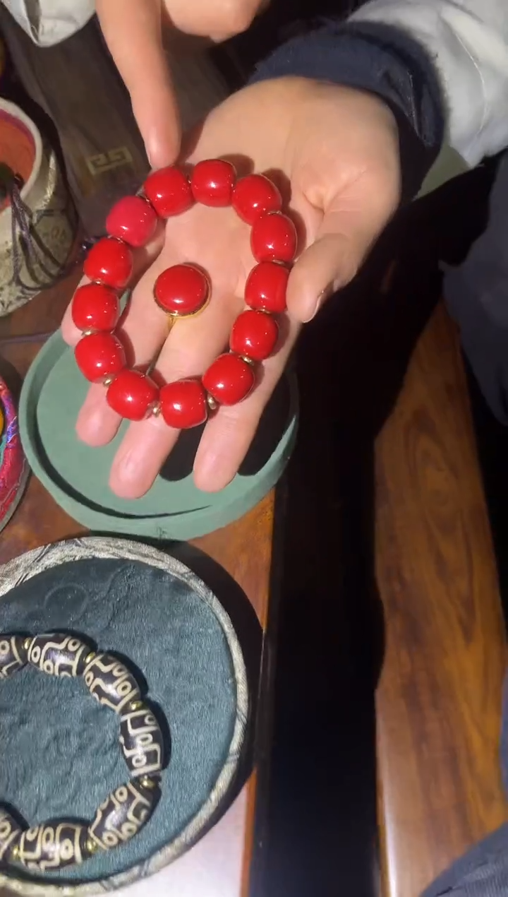 【闪购商品】玛瑙/玉髓手链18K金镶嵌74一套带戒咚咚咚咚咚咚咚咚