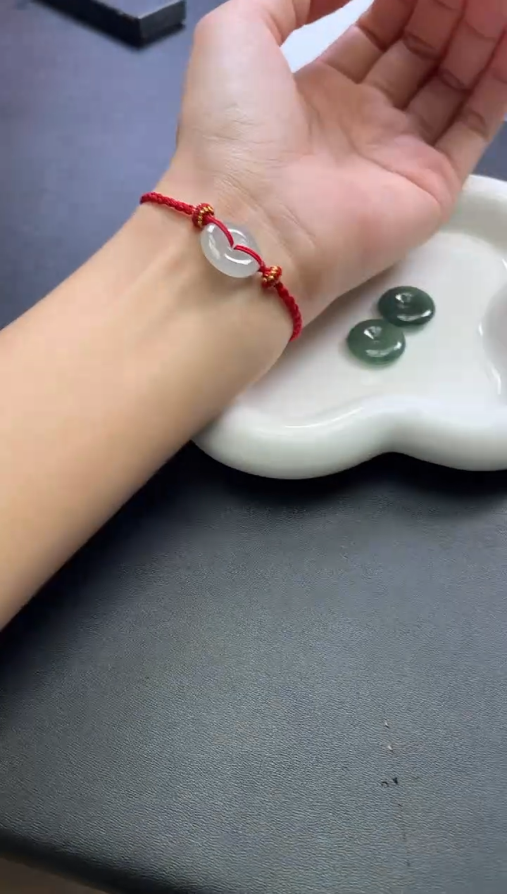 未镶嵌手绳定制翡翠蝶*平安扣手绳多样性发一件