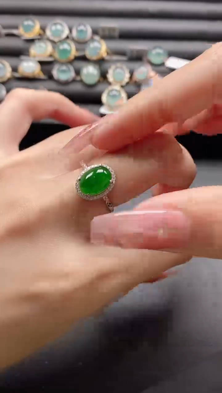 【闪购商品】翡翠戒指银S925镶嵌1111