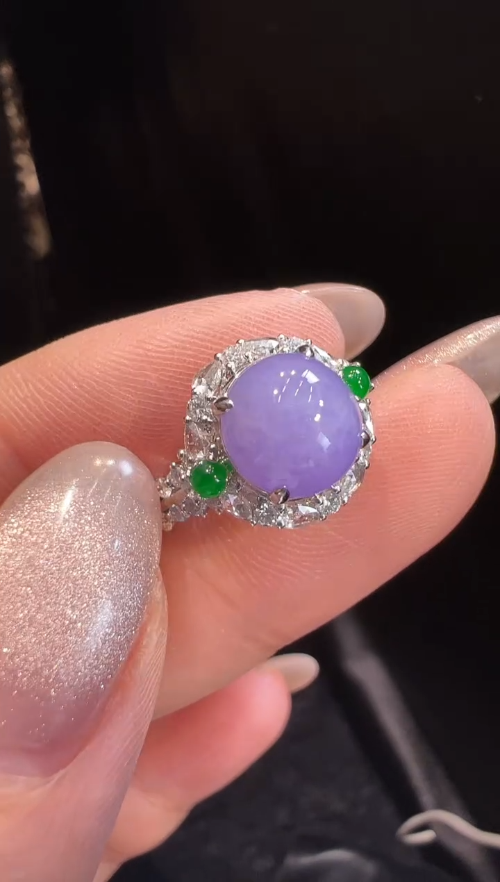 【闪购商品】翡翠戒指18K金镶嵌戒指