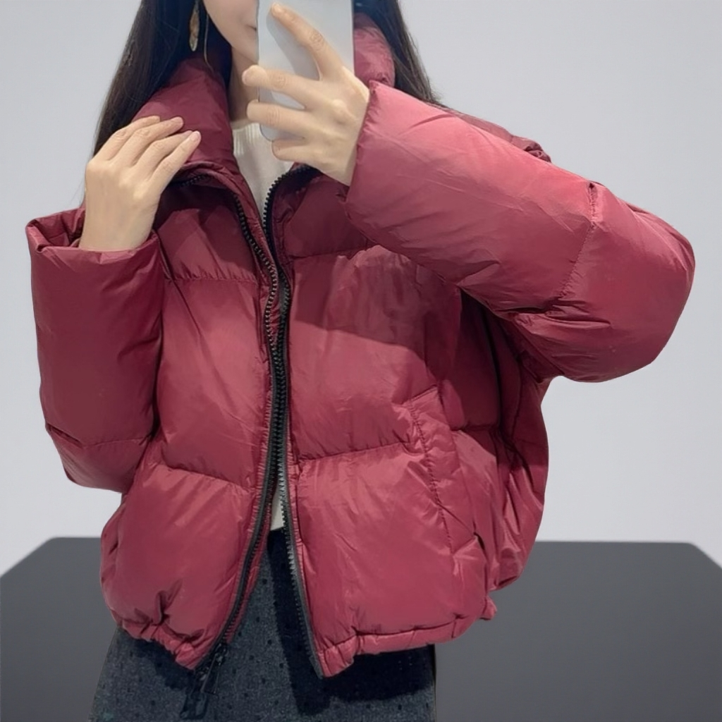 F318#显瘦韩版短外套百搭立领休闲加厚保暖羽外套