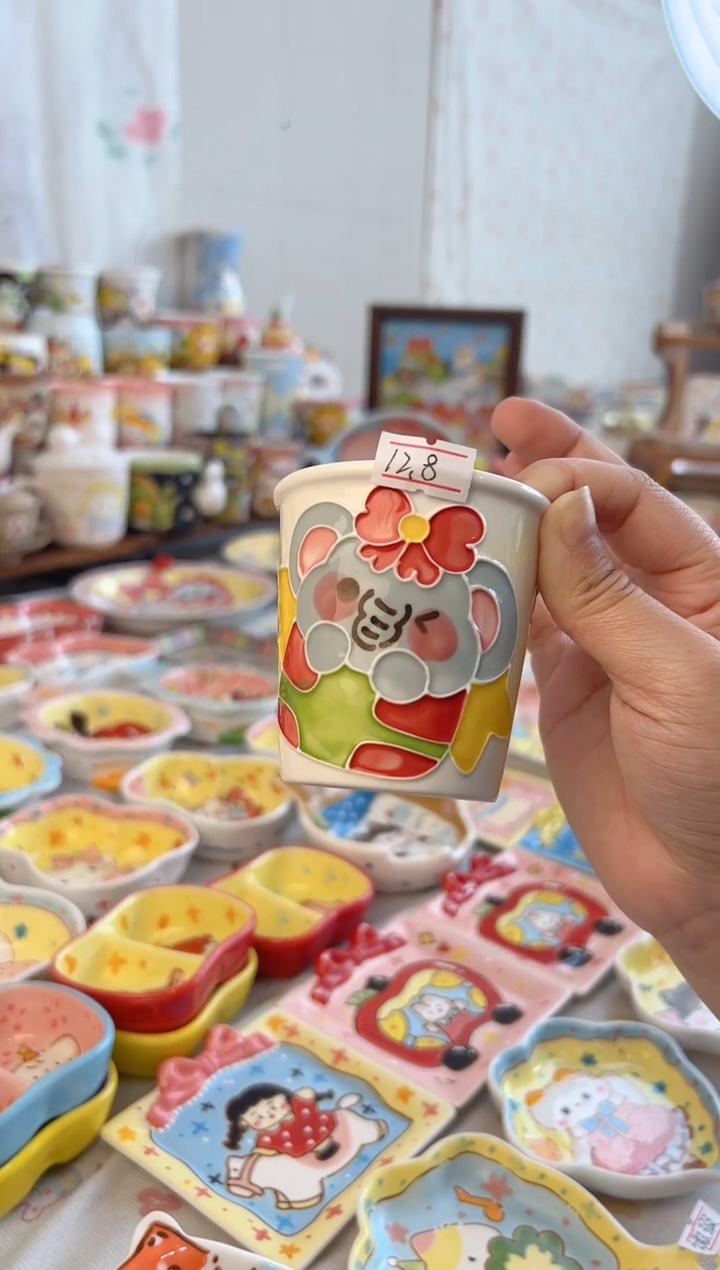 摆件陶景德镇陶瓷手绘微瑕