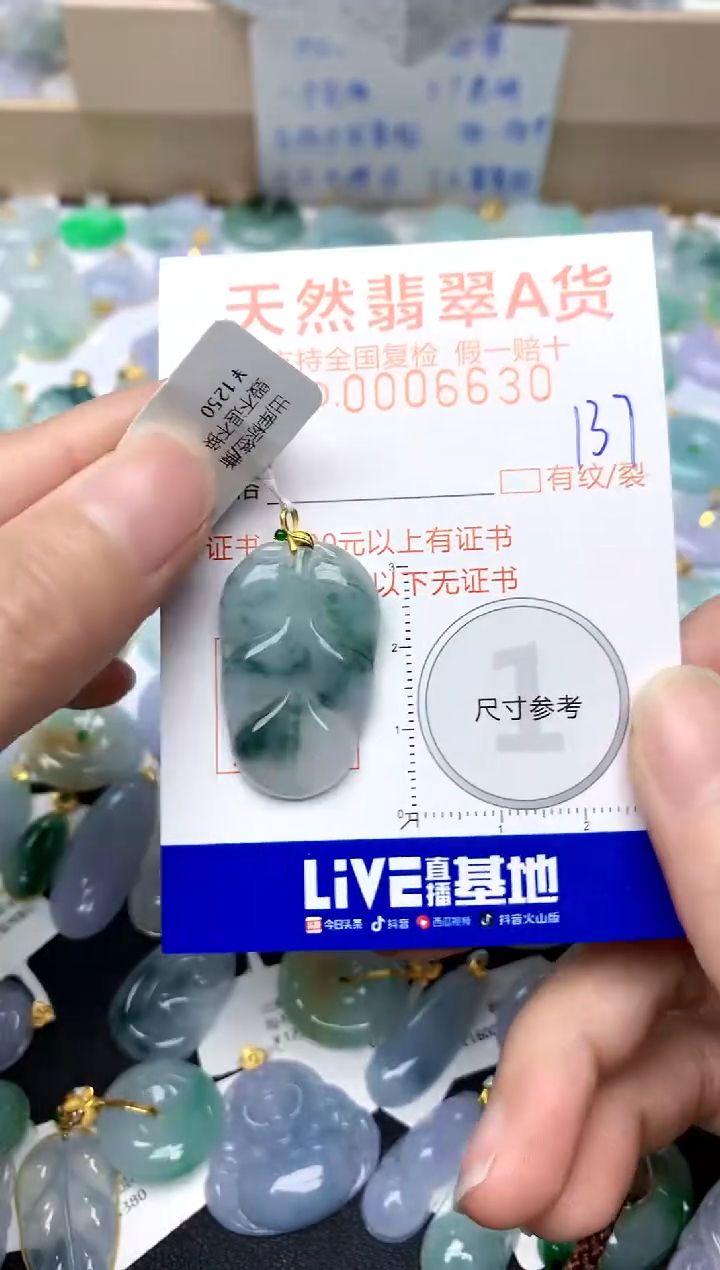 【闪购商品】翡翠颈饰18K金镶嵌137天然A货翡翠