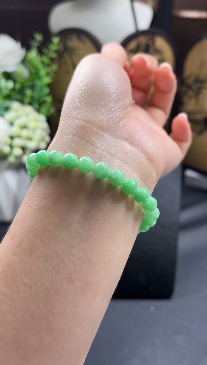 未镶嵌手串翡翠绿手串