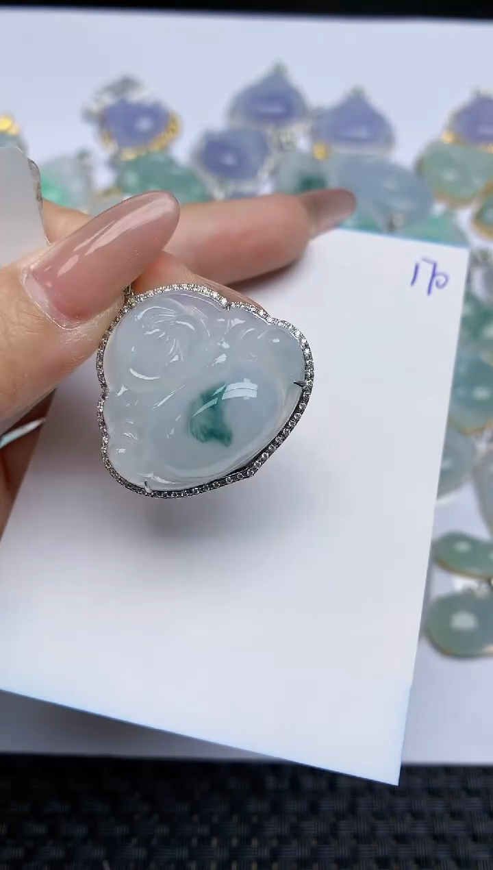 【闪购商品】翡翠颈饰18K金镶嵌天然A货翡翠 170