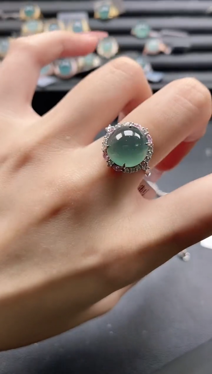 【闪购商品】翡翠戒指银S925镶嵌1111