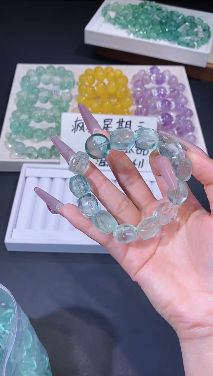 未镶嵌手链萤石1210.12绿萤石手串 多样性发其一