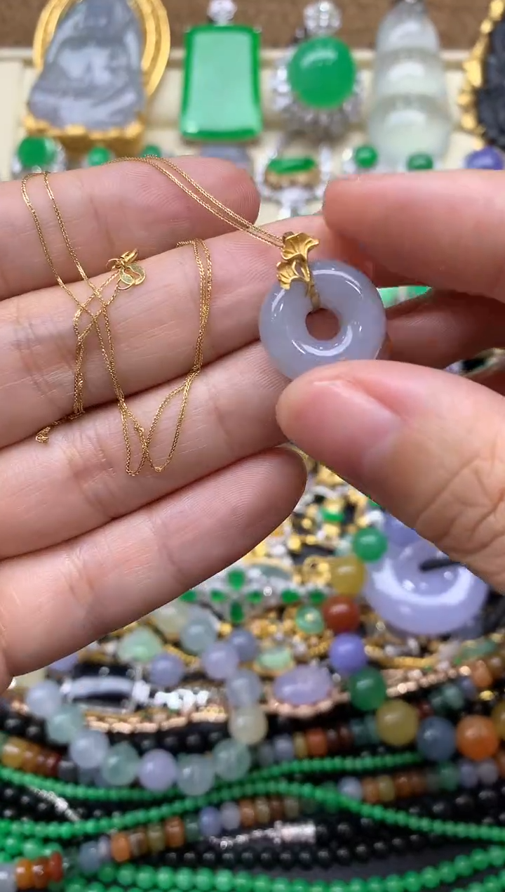 【闪购商品】翡翠颈饰18K金镶嵌123-中国好珍宝