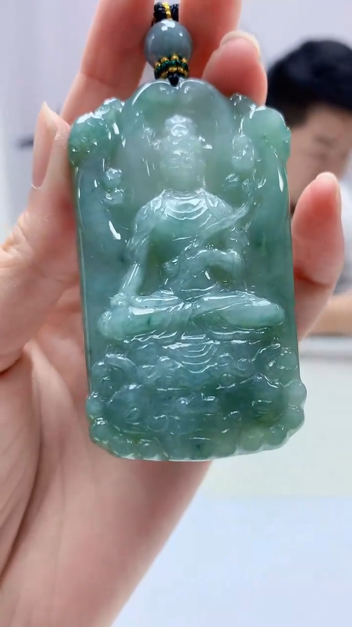 【闪购商品】定制翡翠未镶嵌5028zm-毛货挂件大势至197