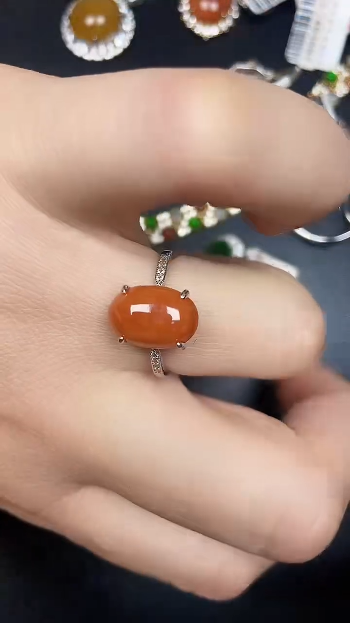 银S925镶嵌戒指翡翠7900