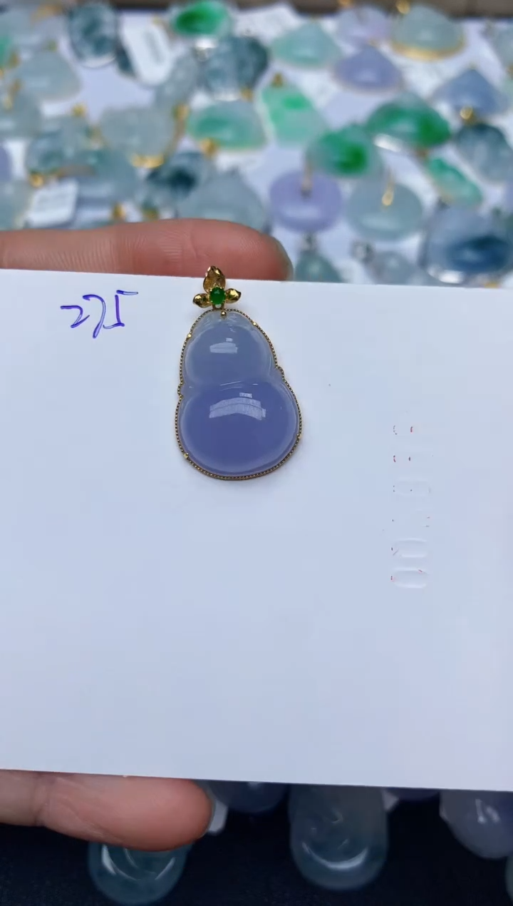 【闪购商品】翡翠颈饰18K金镶嵌天然翡翠A货  