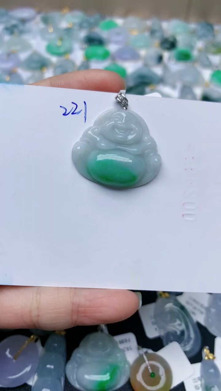 【闪购商品】翡翠颈饰18K金镶嵌天然翡翠A货    221