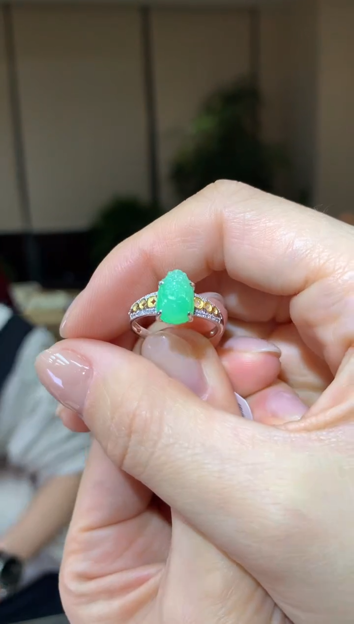 【闪购商品】翡翠戒指18K金镶嵌|不退不换