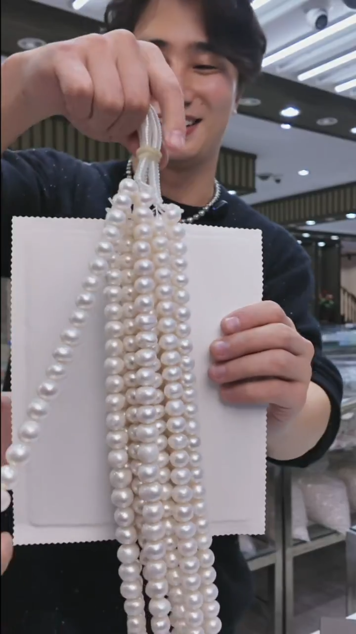 项链银S925镶嵌淡水珍珠淡水无核13-15mm项链陈公子（多样性发一）