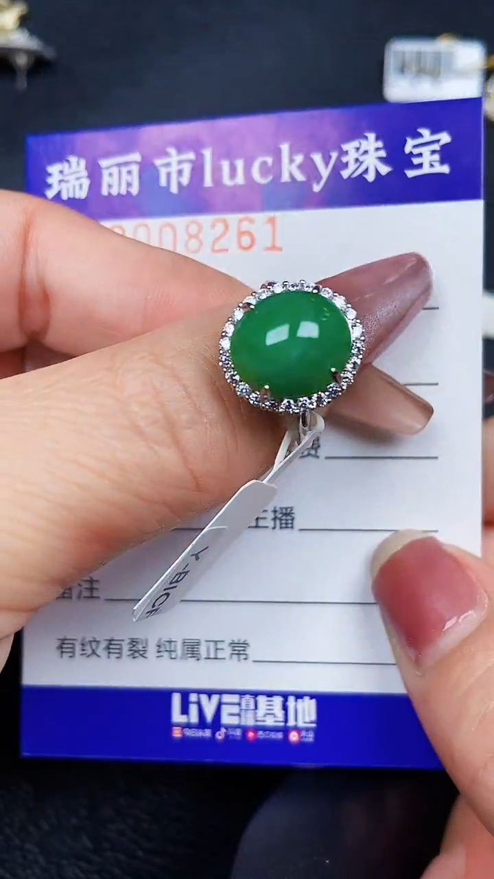 颈饰银S925镶嵌翡翠8261