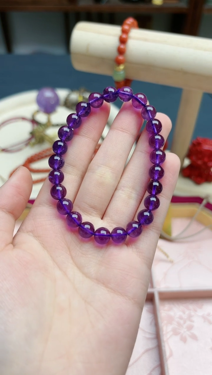 【闪购商品】水晶手串未镶嵌紫水晶8+mm手串*1 ZD多样发一