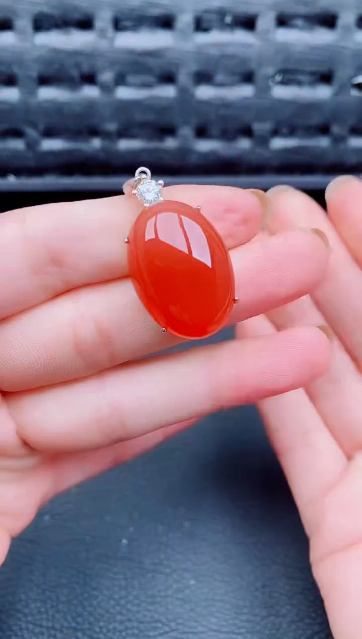 【闪购商品】玛瑙/玉髓颈饰银S925镶嵌天然a货翡翠510