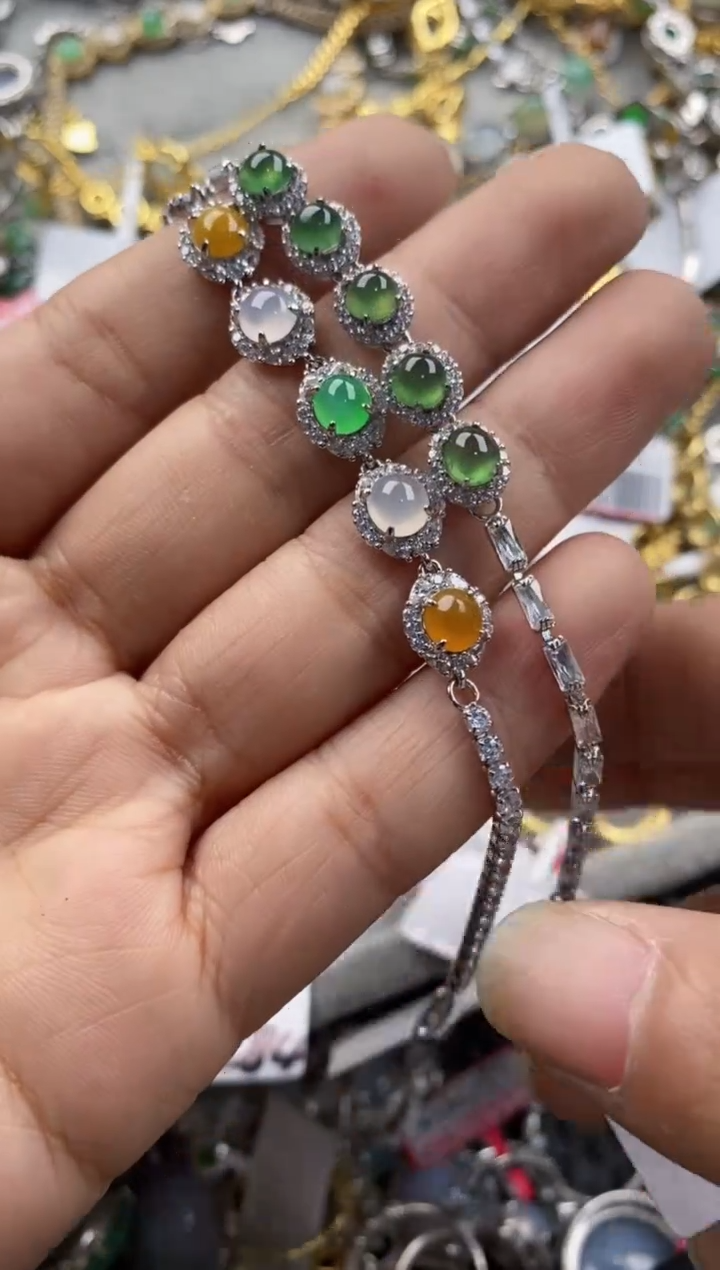 银S925镶嵌戒指翡翠444               2