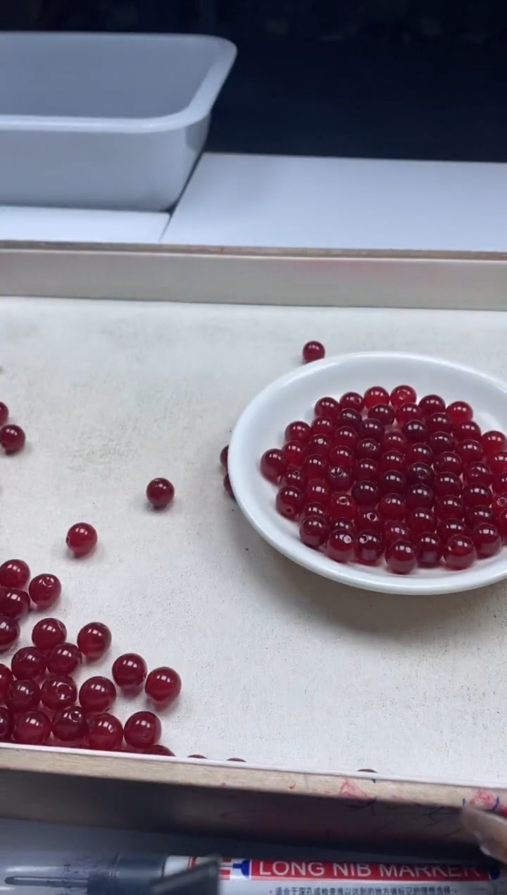 【闪购商品】玛瑙/玉髓颈饰未镶嵌w489樱桃红南红10mm*20颗