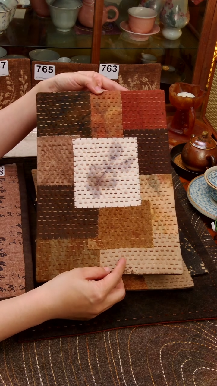 Cici手作刺子绣壶垫杯垫-602
