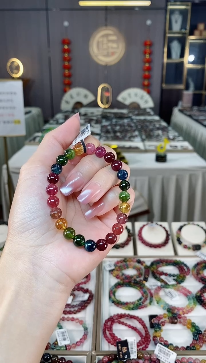 未镶嵌老矿碧玺单圈手串7mm+碧玺hon多样性发货一条