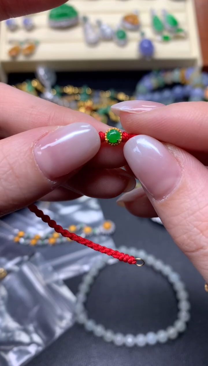 【闪购商品】翡翠手绳18K金镶嵌手绳|700+70