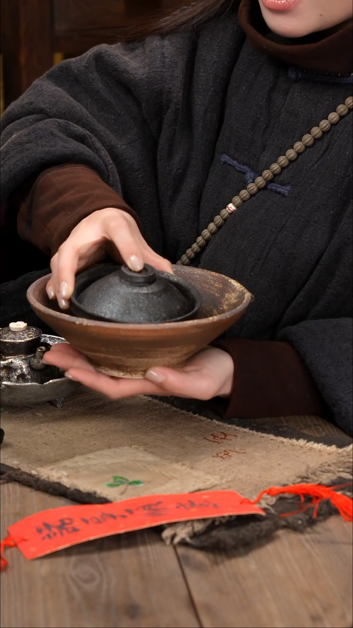 【柿间浅憩】全手工盖碗