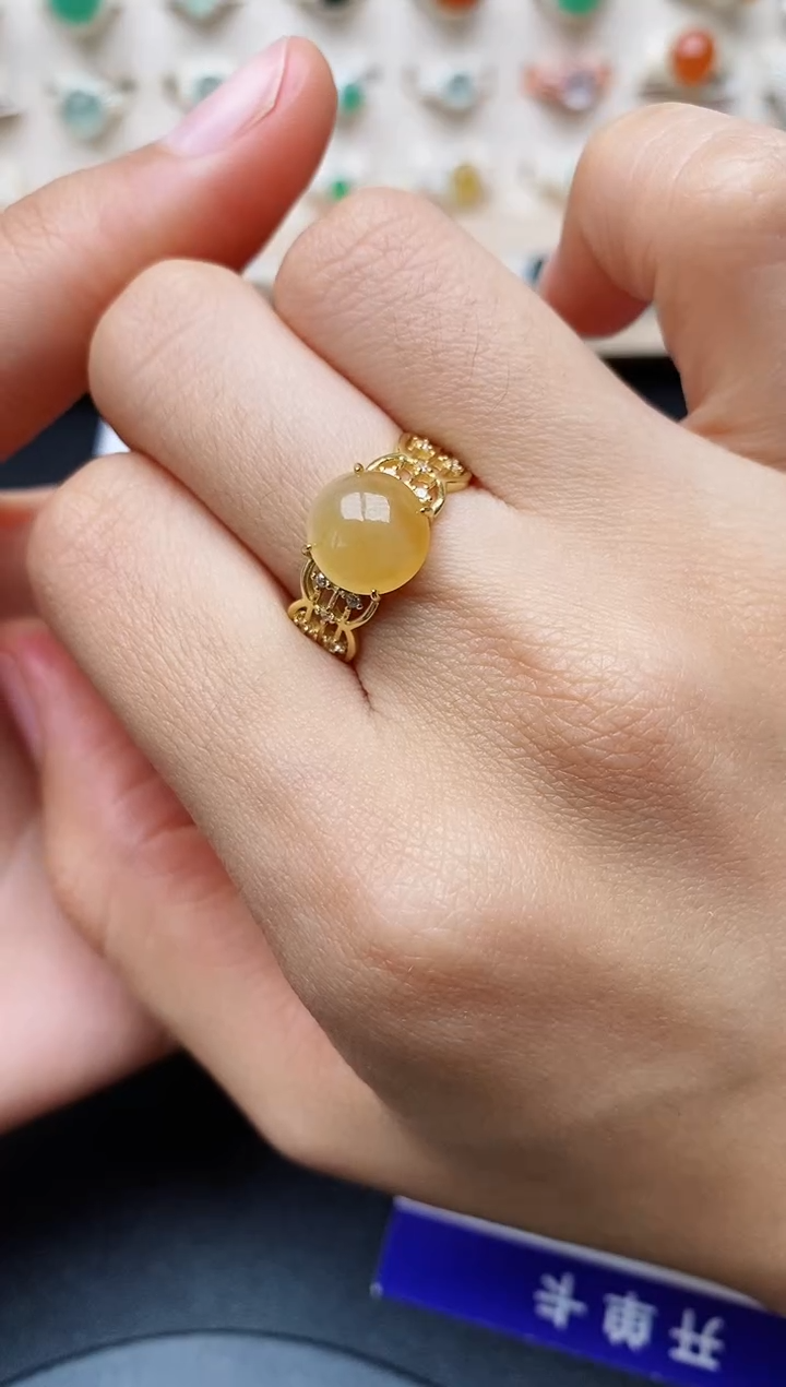 【闪购商品】翡翠戒指银S925镶嵌缅甸翡翠