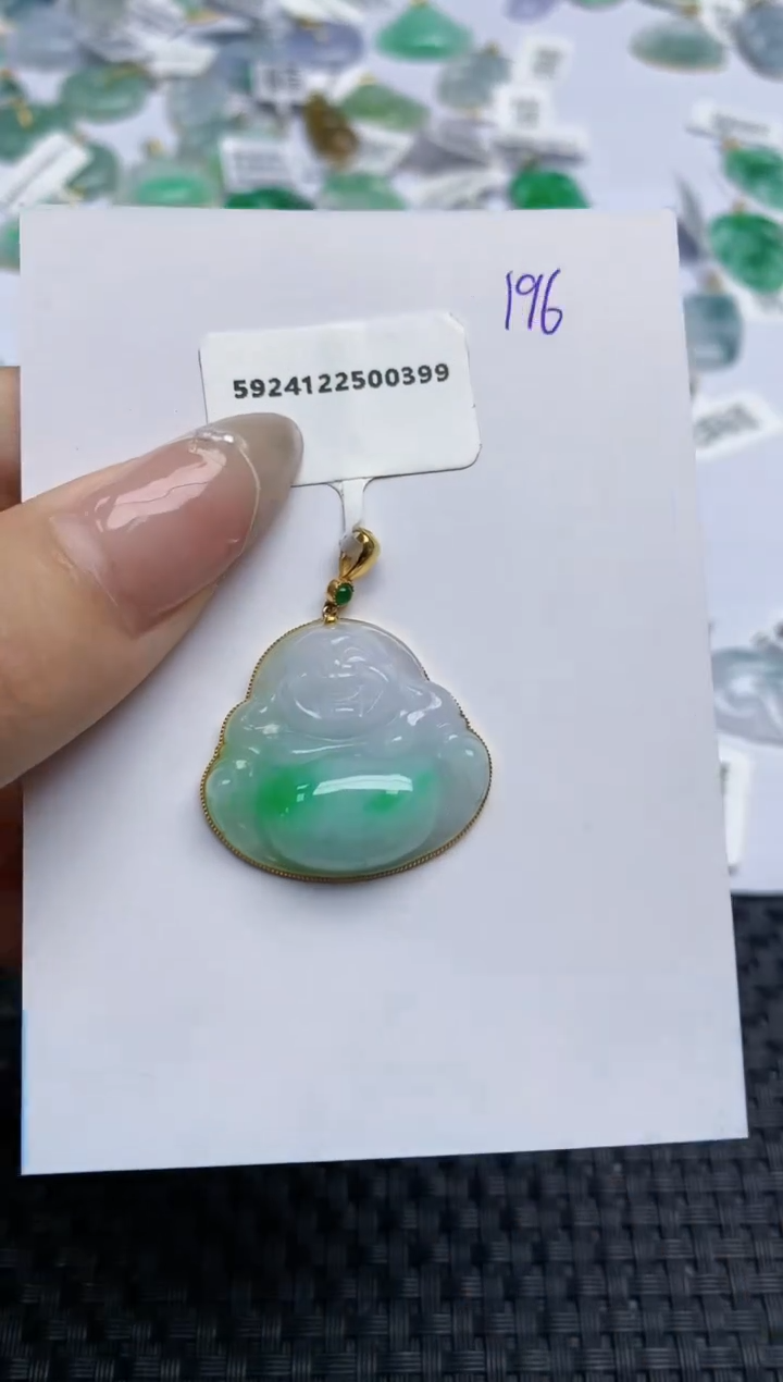 【闪购商品】翡翠颈饰18K金镶嵌 天然翡翠A货