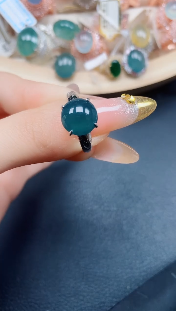 【闪购商品】翡翠戒指银S925镶嵌翡翠