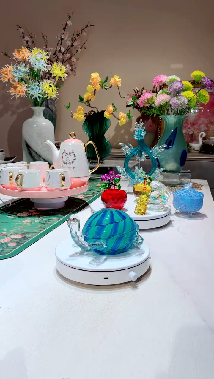 【闪购商品】琉璃手工艺品   蓝绿乌龟琉璃微瑕