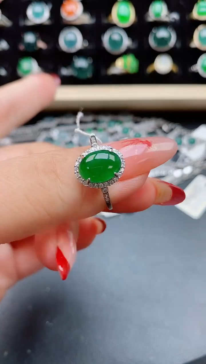 【闪购商品】翡翠戒指银S925镶嵌8508051