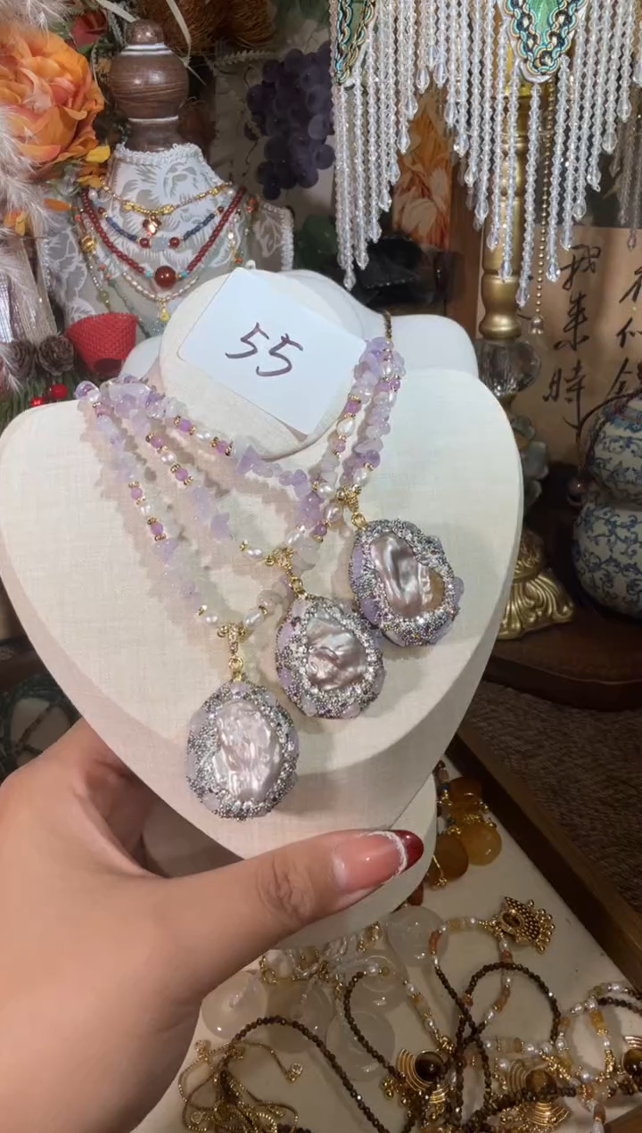 项链未镶嵌淡水珍珠莲***饮055