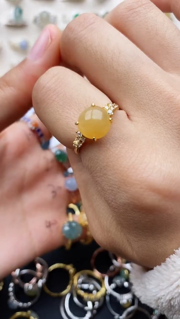 【闪购商品】翡翠戒指银S925镶嵌缅甸翡翠